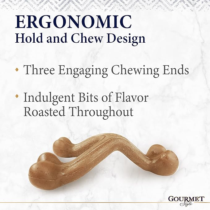 Nylabone Gourmet Style Wishbone Strong Chew Toy for Dogs, Chicken Flavor, Large - Up to 50 lbs, 1 Count