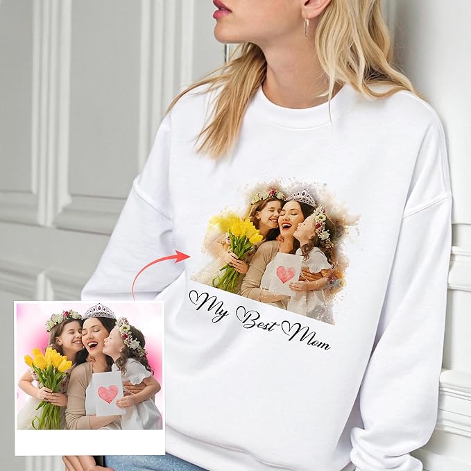 Easycosy Custom Sweatshirt for Couples Men Women, Personalized Hoodies Valentine's Day Gift Matching Sweater for Him Her