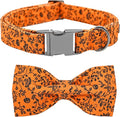 Halloween Dog Collar, Pet Collar Dog Bow Pumpkin Dog Collar Girl Boy Holiday Pet Dogs Collar Gift Bow Dog Collars Cute Soft Puppy Collar for Large Dogs