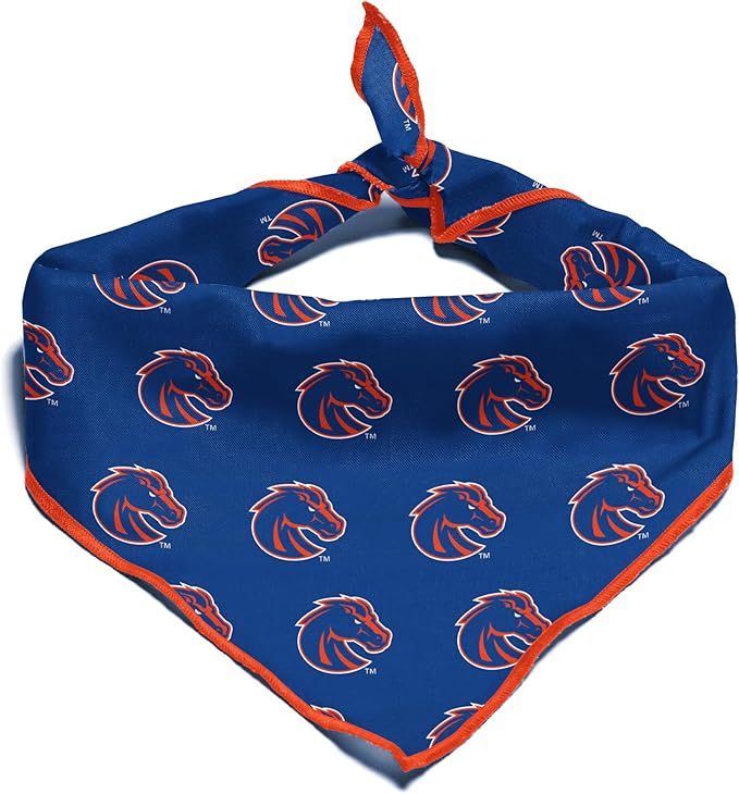 Boise State Broncos Officially Licensed Bandana for Dogs and Cats | Fits Pets Great Gift Idea | Easy-to-Tie (Large, 28")