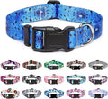 Mercano Adjustable Dog Collar - Special Design Patterns, Soft Nylon Comfortable Durable Pet Collar for Small Medium Large Dogs (L, Blue Ocean)