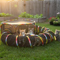 Outdoor Cat Enclosure, Portable Cat Tents for Outside with Storage Bag, Outside Cat Playpen Pet Enclosure with Toy Ball, Cat Tunnel Outdoor Playground for Cats & Small Animals