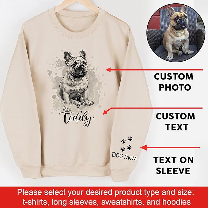 CHIARA CONTI11 Custom Dog Hoodie, Custom Pet Gifts, Custom Dog Shirt, Custom Dog Sweatshirt, Valentine's Day Gift