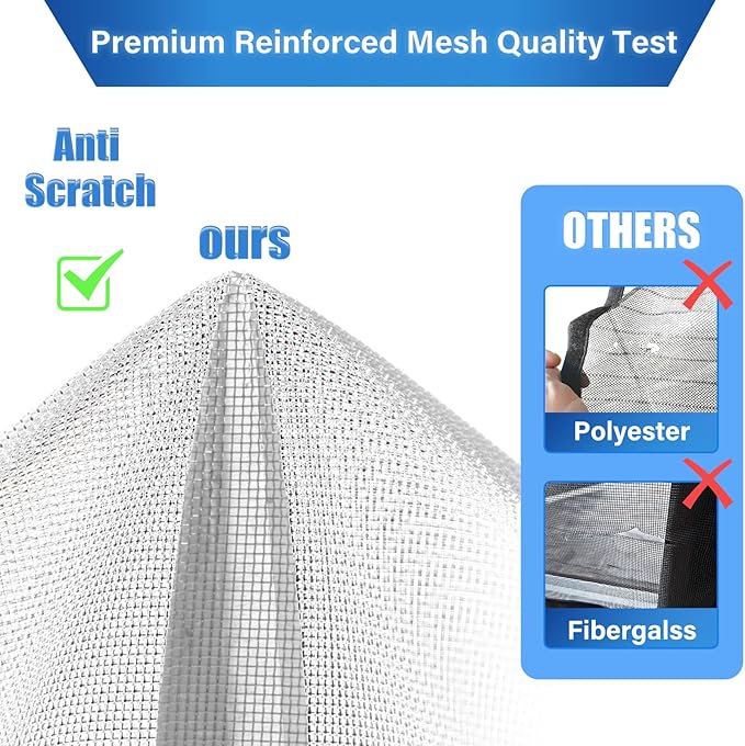 Magnetic Screen Door Upgraded PET Mesh Stronger Than Fiberglass and Polyester,Hands Free,Keeps Bugs Out,Pet & Kid Friendly,Suitable for Sliding Door,Large Patio Door and French Door-60''x80''