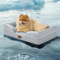 Bedsure Orthopedic Dog Beds for Small Dogs - Washable Small Dog Cat Bed Waterproof, Comfort Pet Couch Sofa with Washable Removable Cover, Pets Bed with Nonskid Bottom, Cooling Grey, 24"