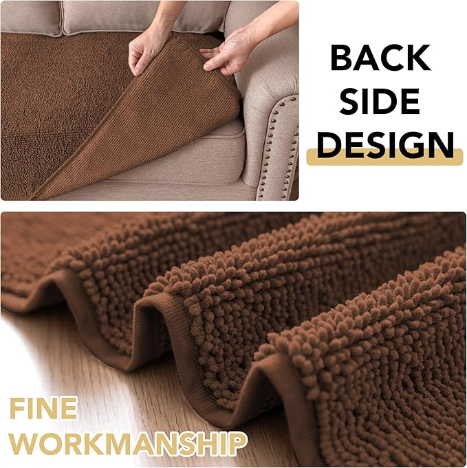 H.VERSAILTEX Non Slip Pet Couch Cover Chenille Dog Bed Protector Thick Soft Sofa Slipcover Pet Friendly Washable Couch Cushion Covers for Pets (52" x 82", Caramel)