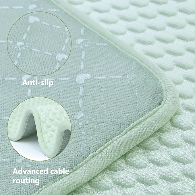 SOMOYA Dogs Cooling Mat Pet Cooling Pads Blanket Sleeping Kennel Mat,Washable Ice Silk Sleep Mat Pad Breathable for Large Dogs Cats (Green, Medium (29.5x18.8 in))