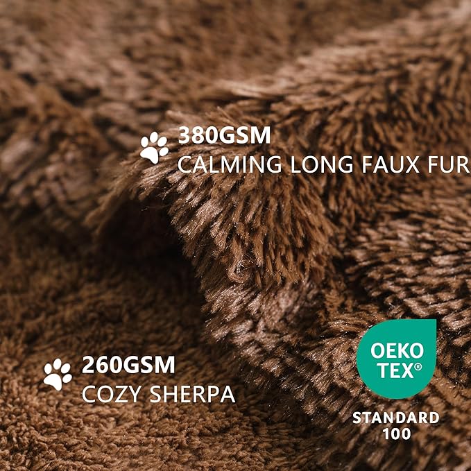 gogobunny Waterproof Dog Blanket for Couch & Furniture Protection - Super Soft Reversible Throw for Large Dogs & Cats, Calming Washable Fur & Sherpa Pet Blanket (50x60 Inch, Chocolate)