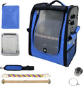 Birds Day Bird Carrier Backpack-Parrot Travel Cage with 2PCS Perch and Food Bowl, Stainless Steel Tray (Sky Blue)