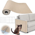 Cat Scratching Pad - 78.7" x 15.8" Trimmable Self-Adhesive Cats Claws Scratch Furniture Protector, DIY Cat Climbing Couch Protector for Scratch Post Cat Tree Replacement Indoor (Khaki)