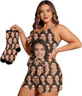 D-Story Personalized Pajamas with 1-8 Faces for Women Men, Custom Christmas Pjs, Pajamas Gifts For Family,Cat Mom,Dog Mom