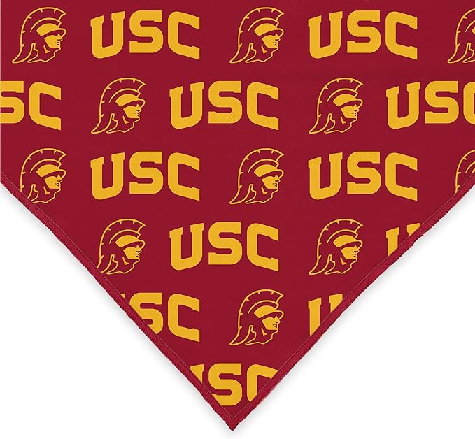 USC Trojans Officially Licensed Bandana for Dogs and Cats | Fits Pets Great Gift Idea | Easy-to-Tie (Small, 13")