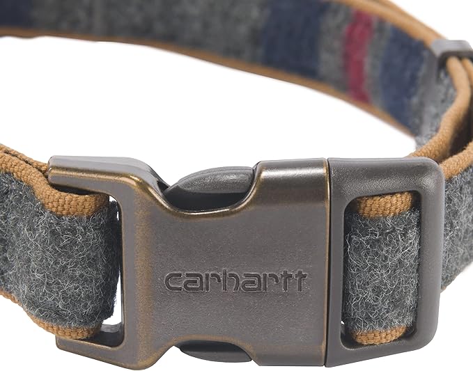 Carhartt Pet Fully Adjustable Webbing Collars for Dogs, Reflective Stitching for Visibility, Blanket Stripe, Large