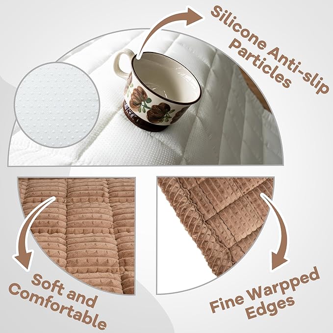 Washable Dog Couch Cover Protector, Non Slip Dog Bed Mat Machine Washable Large Blanket for Dogs, Pet Couches Covers for Sofa (Coffee, 27.6 * 70.9 '')