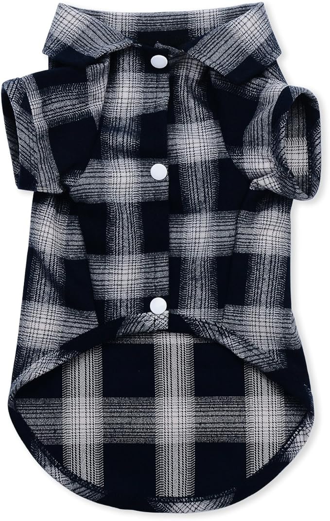 Koneseve Dog Shirt, Pet Plaid Polo Clothes Shirt T-Shirt, Sweater Bottoming Shirt,Cat Puppy Grid Adorable Wearing Stylish Cozy Halloween,Christmas Costumes {Blue;XXL}
