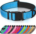 Joytale Reflective Dog Collar,Soft Neoprene Padded Breathable Nylon Pet Collar Adjustable for Puppy and Small Dogs, Sky Blue,XS