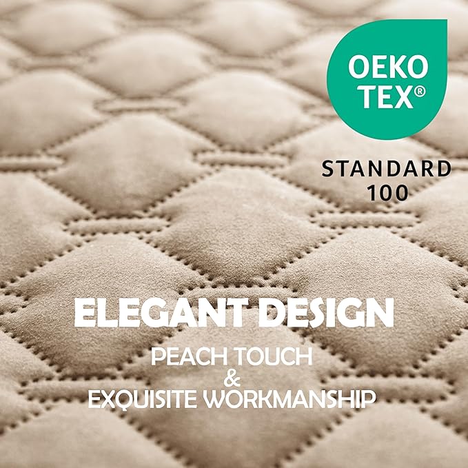 gogobunny 3X Stronger Waterproof Pet Blanket, Scratch Proof Furniture Protector for Dogs Cats, Reversible Cover 68x82 Inch, Dark Beige