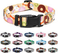 Mercano Adjustable Dog Collar - Special Design Patterns, Soft Nylon Comfortable Sturdy Pet Collar for Small Medium Large Dogs (M, Beige Cookie)
