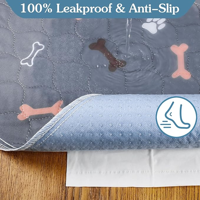 Washable Dog Pee Pads,2 Pack 36"x 36" Puppy Pads,Reusable Pet Training Pads,Waterproof Pet Pads for Dog Bed Mat,Non-Slip Super Absorbing Large Whelping Pads for Crate,Floor,Couch,Puppy Supplies