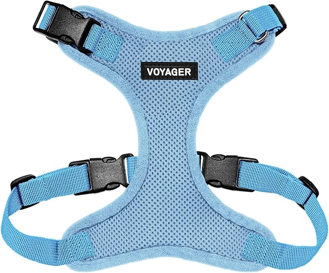 Voyager Step-in Pet Harness - All Weather Mesh, Adjustable Step in Harness for Cats and Dogs by Best Pet Supplies - Baby Blue, M