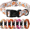 Fall Dog Collar, Cute Orange Pumpkin Pattern Puppy Collar, Soft Comfort Adjustable Holiday Thanksgiving Dog Collars for Small Medium Large Boy&Girl Dogs XL
