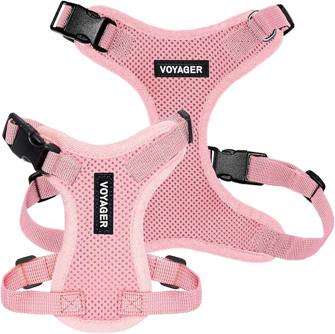 Voyager Step-in Pet Harness - All Weather Mesh, Adjustable Step in Harness for Cats and Dogs by Best Pet Supplies - Pink, S