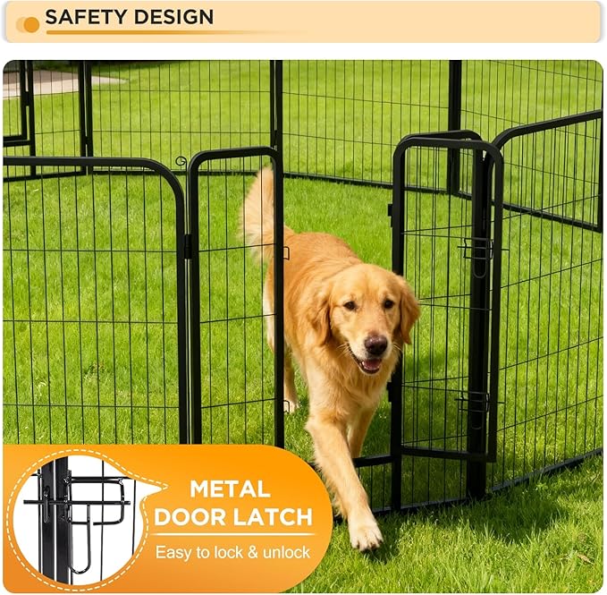 BestPet Indoor Dog Playpen,40inch 16 Panels Dog Pen Fence Outdoor Pet Playpen Pet Exercise Pen for RV Camping Yard, Black