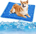 Upgrade Dog Cooling Mat Portable Water Injection Pet Cooling Pad Summer Self Cooling Ice Silk Pet Blanket Washable (Dark Blue, 17.7" Lx23.6 W)