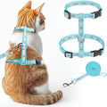 KOOLTAIL Cat Harness and Leash Set, Escape Proof Adjustable Kitten Harness for Walking Travel, Safe & Easy Control Outdoor, Lightweight Soft Pet Harness for Small Medium Large Cats, Green