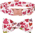 Lionheart glory Heart Dog Collar, Adjustable Dog Collar with Bowtie, Pet Gift Collar for Dog Soft Bowtie Dog Collars for X-Small Puppy