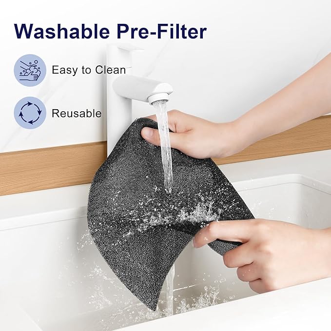 Tolife Air Purifier Large Room, Air Purifiers for Home Pets Hair with Washable Filter, Air Cleaner for Bedroom up to 1095 Ft² Dust Smoke Odor, Sleep Mode, Timer, White