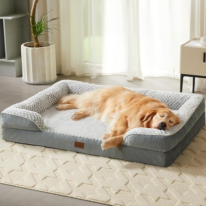 Orthopedic Dog Bed for Medium Dogs, Egg Crate Foam Bed for Medium Dogs, Equipped with Removable Waterproof Pillow Cover and Anti-Slip Bottom, Pet Bed