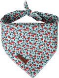 Summer Bandana - Cute Pet Bandana with Crabs Pattern, Adjustable Blue Puppy Bib, Washable Triangle Dog Scarf for Boy, Girl Dogs or Cats