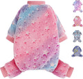Dog Pajamas Small Girl Female, Warm Winter Extra Small Dog Clothes, Cute Fleece Puppy Sweater 4 Legs, Jumpsuit Soft Doggie Onesies Pet Apparel Outfits, Pink