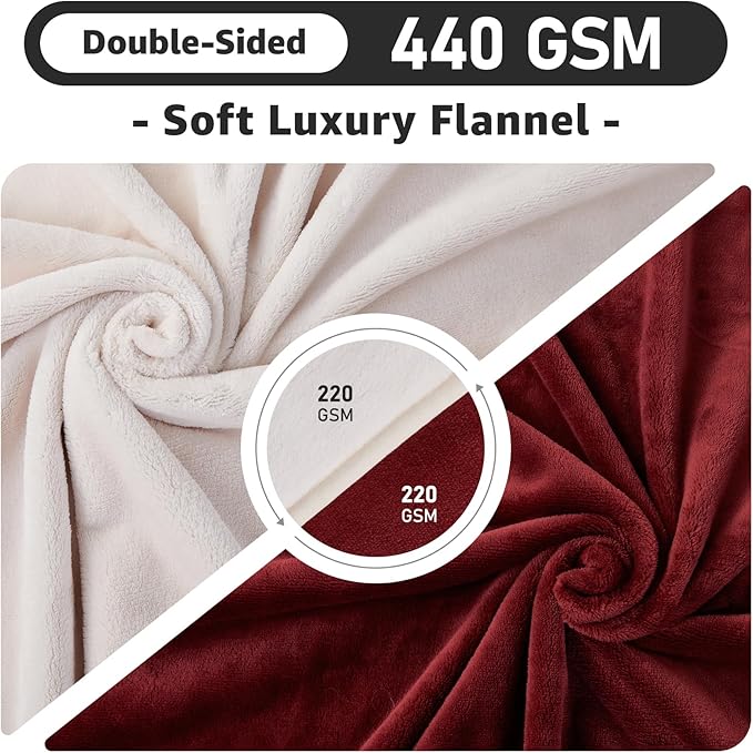 LOOBANI Waterproof Dog Blanket for Couch: Reversible Flannel Bed Blanket for Medium Large Dogs Liquid Proof, Soft Throw Blanket Couch Cover Protector for Sofa, Crate, Travel, Picnic, 50" x 60", Red