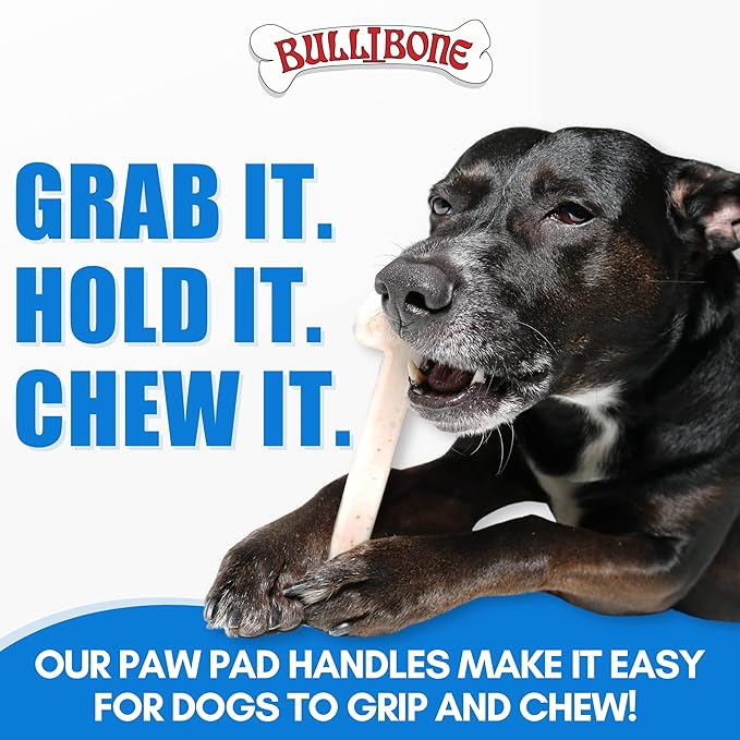 Bullibone Nylon Dog Chew Toy for Aggressive Chewers - Dental Hygiene Bone with Beef Flavor, Durable Tough Chew Toys for Extra Large Dogs, Indestructible Dog Bone - 2 Pack