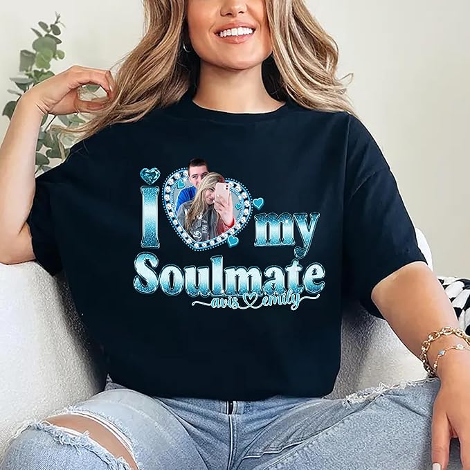 Tehg & Tuhg Custom T Shirts with Picture, Vintage Bootleg Rap Tee, Boyfriend Girlfriend, Unique Gift for Birthday Anniversary