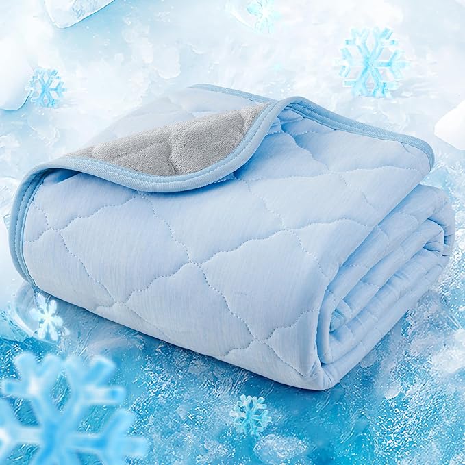 LOOBANI Dog Cooling Mat - Dog Cooling Pad Durable, Cool Blanket Machine Washable, Large Pet Cool Mat for Outdoor, Indoor (Blue, 28"x48")