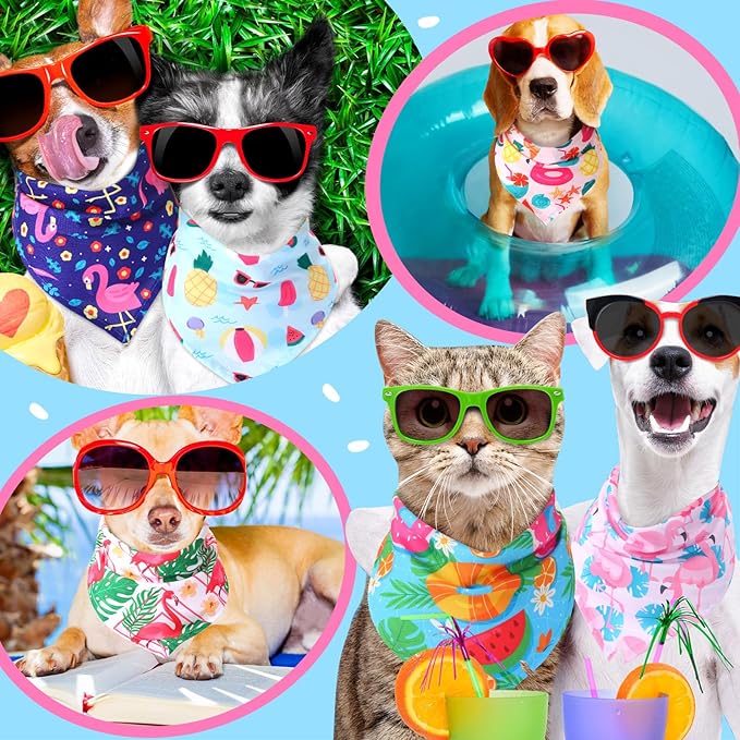 Sweetude 100 Pieces Dog Bandanas Bulk, Bandanas for Dogs Pet Triangle Scarf, Puppy Dog Kerchief Bibs for Medium Small Pets Costume Accessories (31.5 x 21.65 x 21.6 Inch)