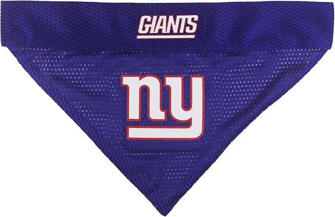 Pets First NFL New York Giants Reversible Bandana Size XX-Large for Dogs & Cats. 2 Sided Sports Bandana, Premium Embroidery Team Logo, Many NFL Teams Available