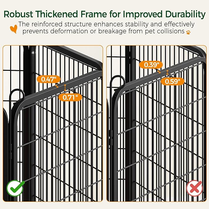 Yaheetech Dog Playpen Outdoor, 24 inch 24 Panels Dog Pen Indoor Heavy Duty Puppy Exercise Pen Metal Pet Fence for RV Camping/Yard/Garden