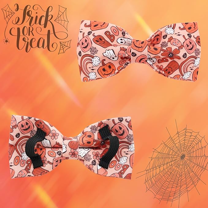 Halloween Dog Collar, Pet Collar Bow Pumpkin Pet Collar Girl Boy Holiday Pet Collars Gift Bow Dog Collar Cute Soft Puppy Collar for X-Large Dogs