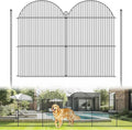10Pcs No Dig Garden Fence, 32in(H)/24ft(L) Rustproof Metal Dog Fence Outdoor for Yard, Tall Animal Barrier Pet Fencing, Border Panel for Dog, Rabbits, Patio, Flower Bed, Garden Decor