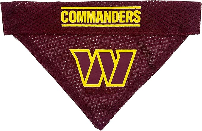 Pets First NFL Dog Bandana - Washington Commanders Reversible PET Bandana. 2 Sided Sports Bandana with a Premium Embroidery Team Logo, Small/Medium. - 2 Sizes & 32 NFL Teams Available (WAC-3217-S-M)