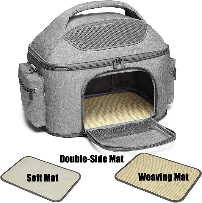 halinfer Pet Carrier for Large Fat Cats and Small Dog, Fits up to 20 pounds Car Seat Travel Carrier, Collapsible Indoor Outdoor Soft Side Carrier Bed House Airline Approved Under Seat