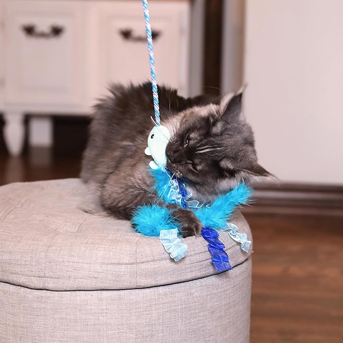 Nifty Narwhal Wand Cat Toy with Catnip, Pack of 1