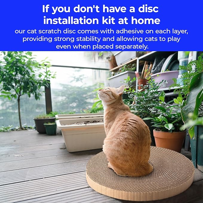 Round cat Scratcher Refill, 10 inch Diameter, 7/8 inch Thickness Scratcher Replacement Pads, Scratching Board Circle, Scratch pad, scratchers for Indoor Cats (1pcs)