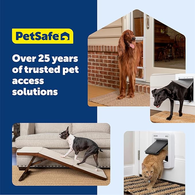 PetSafe Sliding Glass Pet Door - No-Cut DIY Install Doggy Door for Renters - Aluminum Frame - Adjustable Height 75 7/8" to 80 11/16" - Ideal for Extra Large Dogs Up to 220 lb - White
