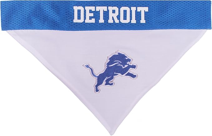 Pets First NFL Dog Bandana - Detroit Lions Reversible PET Bandana. 2 Sided Sports Bandana with a Premium Embroidery Team Logo, Small/Medium. - 2 Sizes & 32 NFL Teams Available