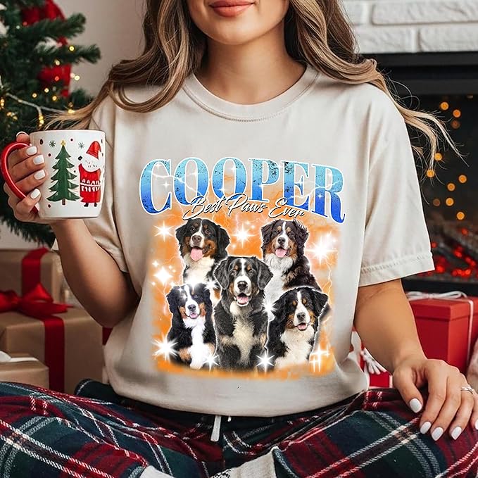 Tehg & Tuhg Custom T Shirts with Picture, Vintage Bootleg Rap Tee, Boyfriend Girlfriend, Unique Gift for Birthday Anniversary